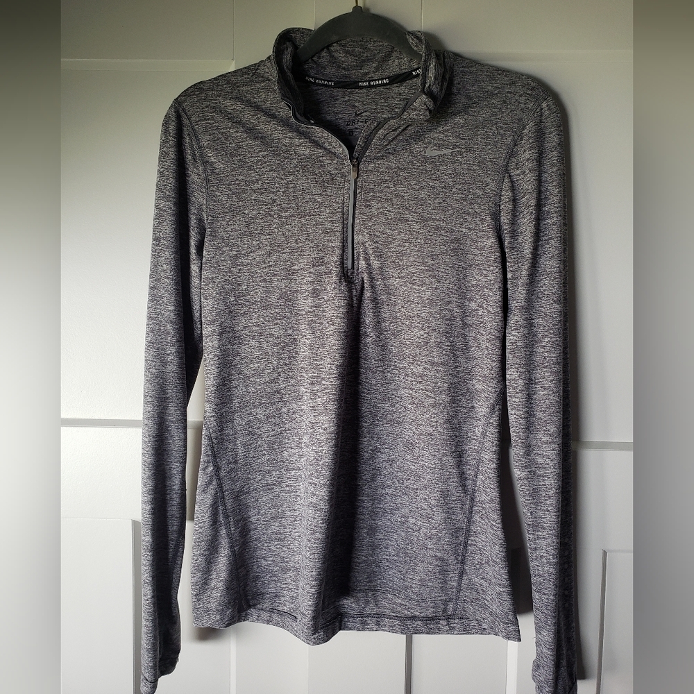 Nike Dri-FIT Black and Gray Running Pullover